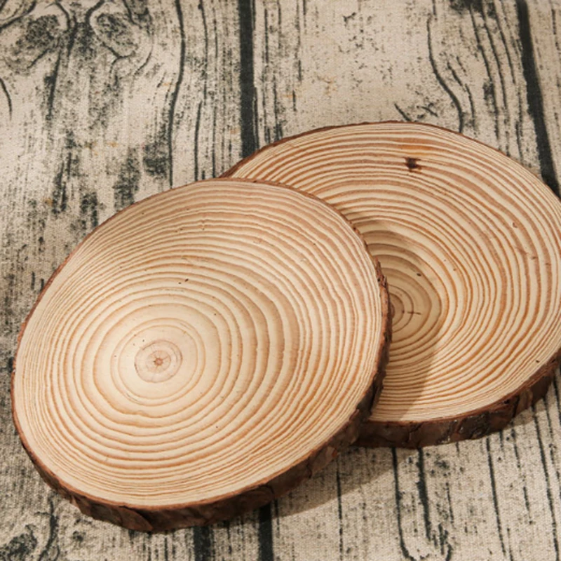 1 STÜCK-Dicke 1 Packung runde unlackierte Holzscheiben aus natürlichem Kiefernholz, Kreise mit Baumrinde, Holzscheiben, DIY-Handwerk, Hochzeit, Party, Malerei