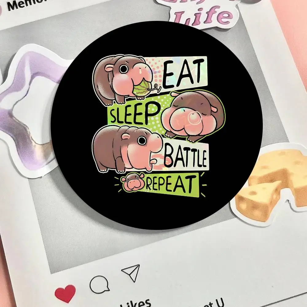 Moo Deng Daily Round Badges Can Be Used To Decorate Clothes And Backpack Pins