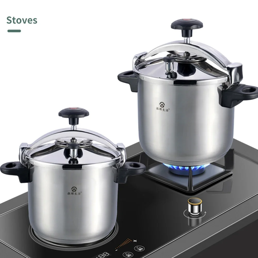 Commercial 304 Stainless Steel Pressure Cooker Large Capacity Induction CookerGeneral Restaurant Explosion Proof Pots Cookware