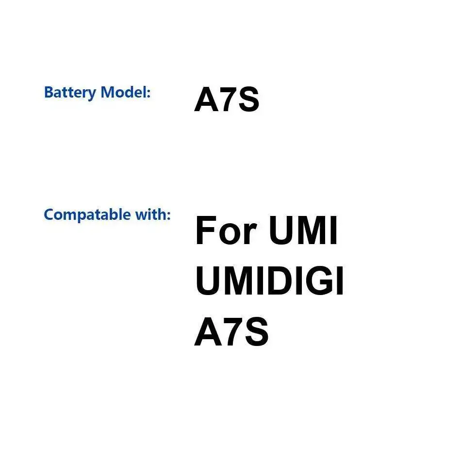 

Fast Charging Mobile Phone Battery For Umidigi Umi A7S 4150Mah High-Capacity