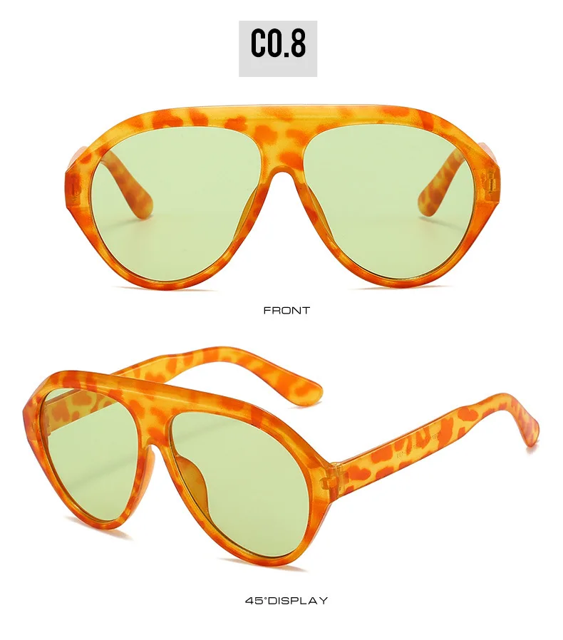 Retro Große PC-Rahmen-Sonnenbrille für Damen, runde Piloten-Sonnenbrille in Schwarz mit Farbverlauf, coole Herren-Sonnenbrille, einteilige Designer-Sonnenbrille – Detail 25