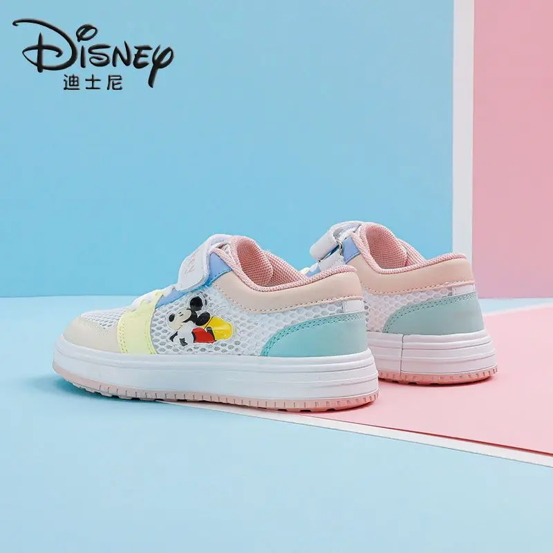 Zapatos de Mickey para niños y niñas, zapatillas de deporte de malla, informales, fondo suave, Joker, para estudiantes, 2024