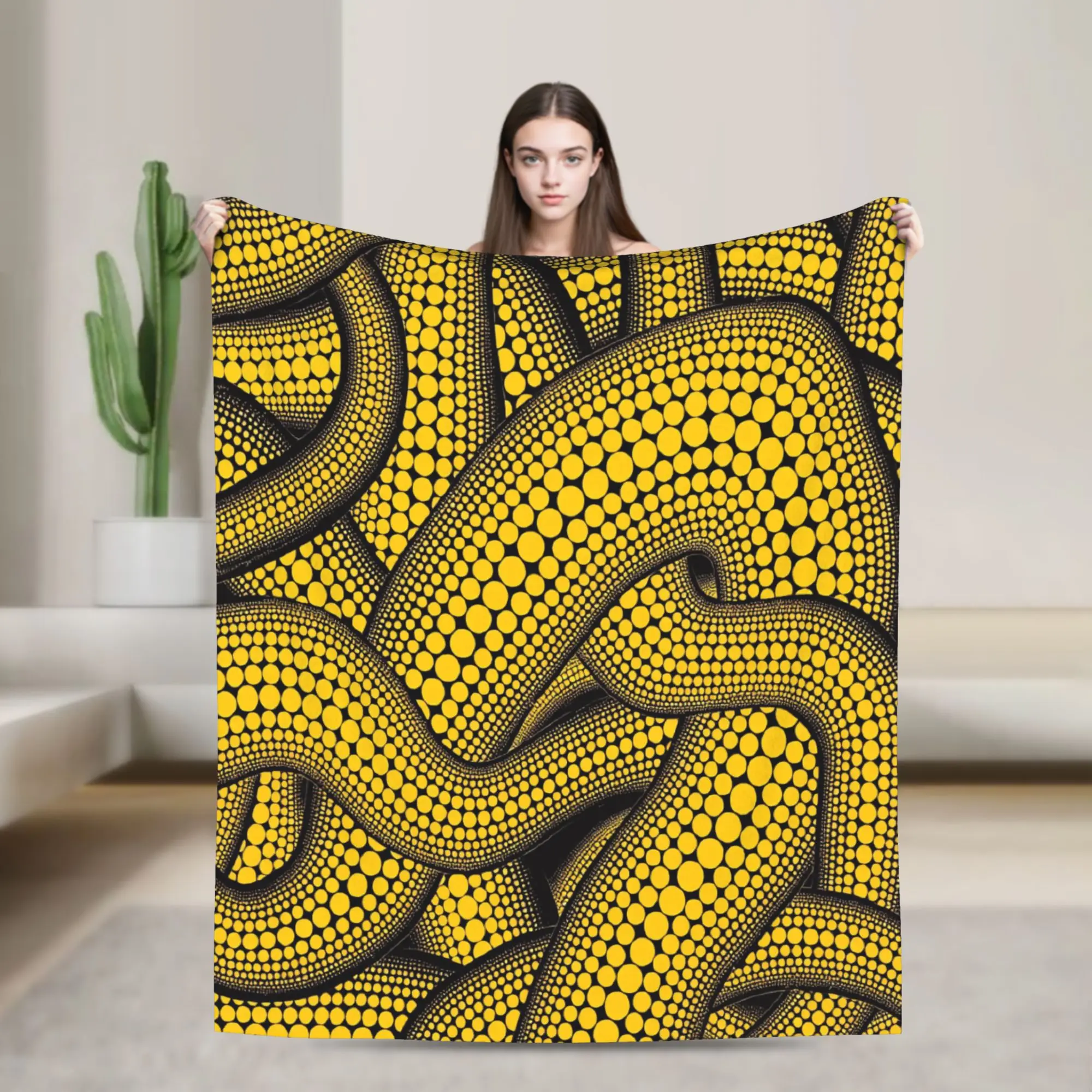 Warm Blanket Camping Yayoi Kusama Infinity Dots Throw Blanket Funny  Bedspread For Home Decor