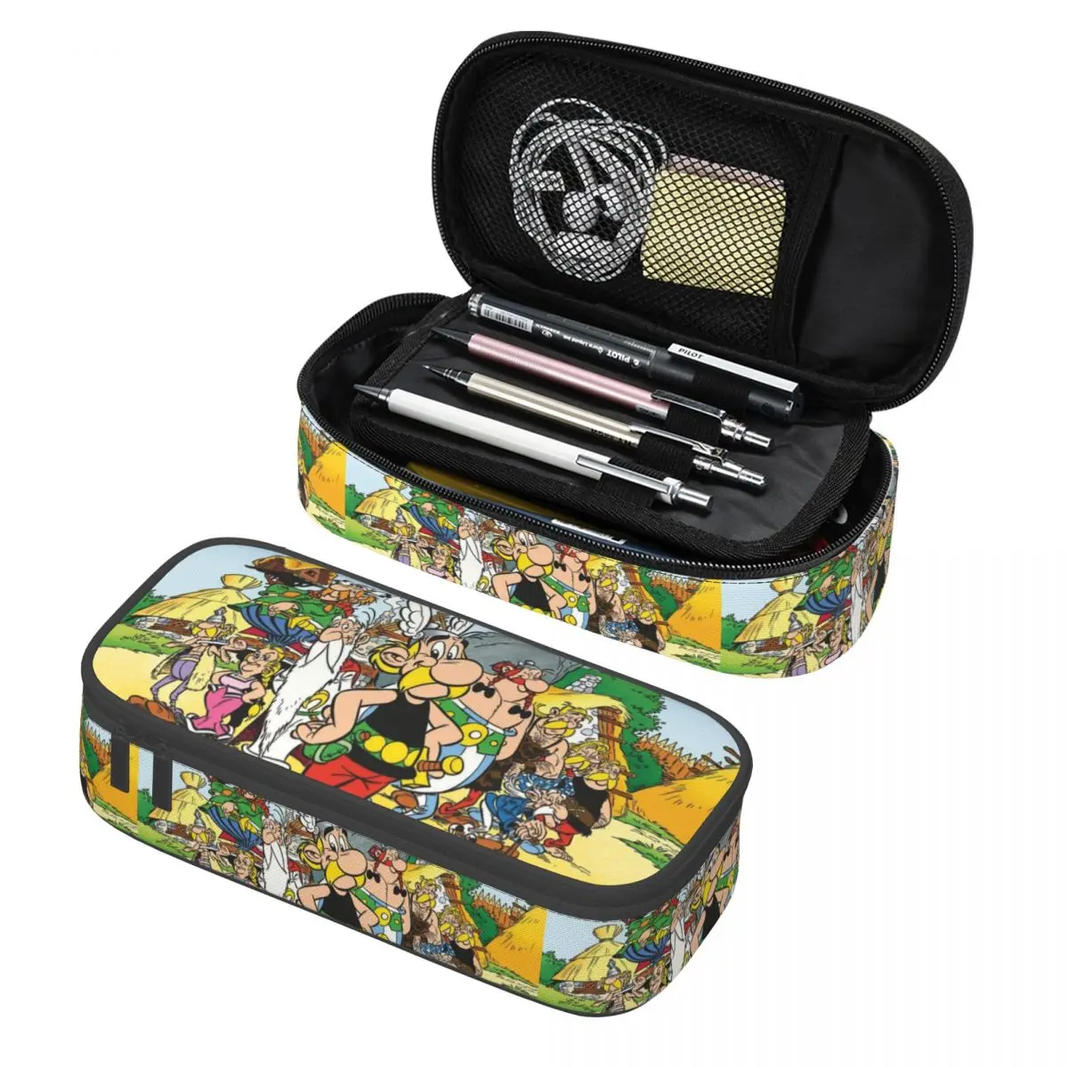 Étuis à crayons personnalisés Anime Astérix et Obélix Kawaii, pochette à crayons Getafix pour garçons et filles, papeterie pour étudiants