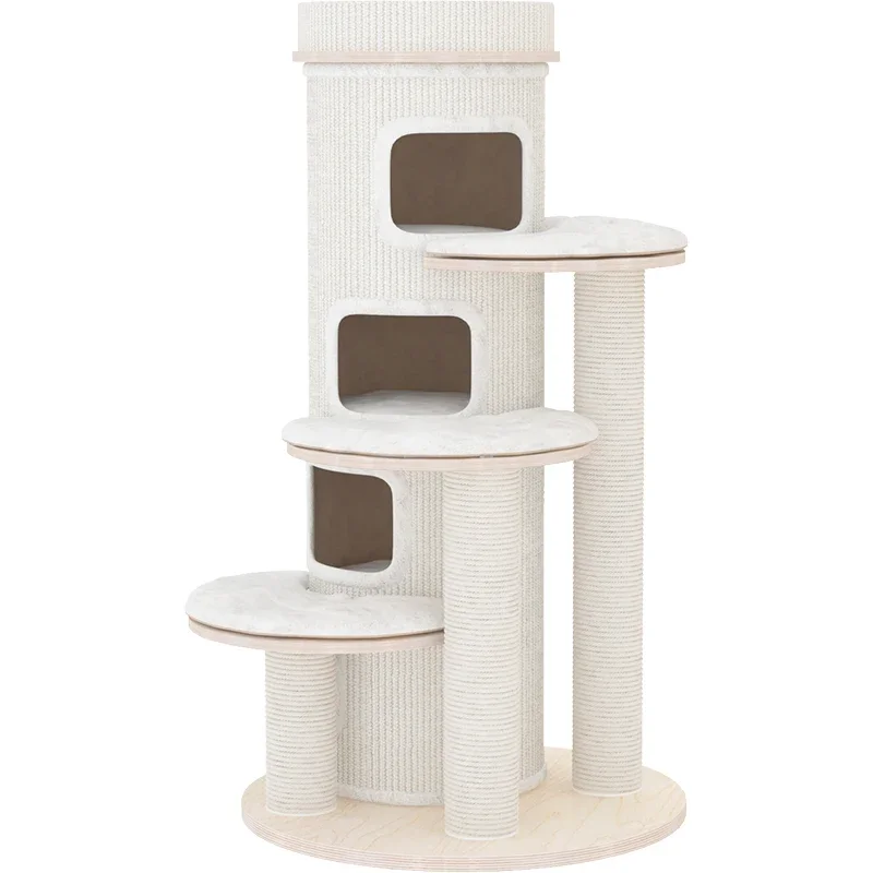 Multi-level Cat Climbing Frame Scratching Post Sisal Indoor Play Rest Jump Platforms Stable Large Cat Climbing Tower