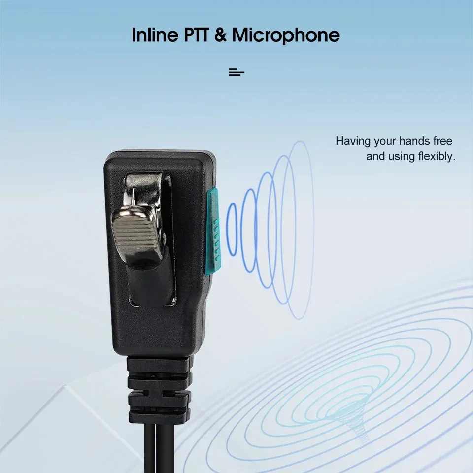RETEVIS EEK022 이어폰 형 이어폰 코일 케이블 Quansheng UVK5 용 PTT 마이크 Baofeng UV5R Motorola 용 워키 토키 액세서리