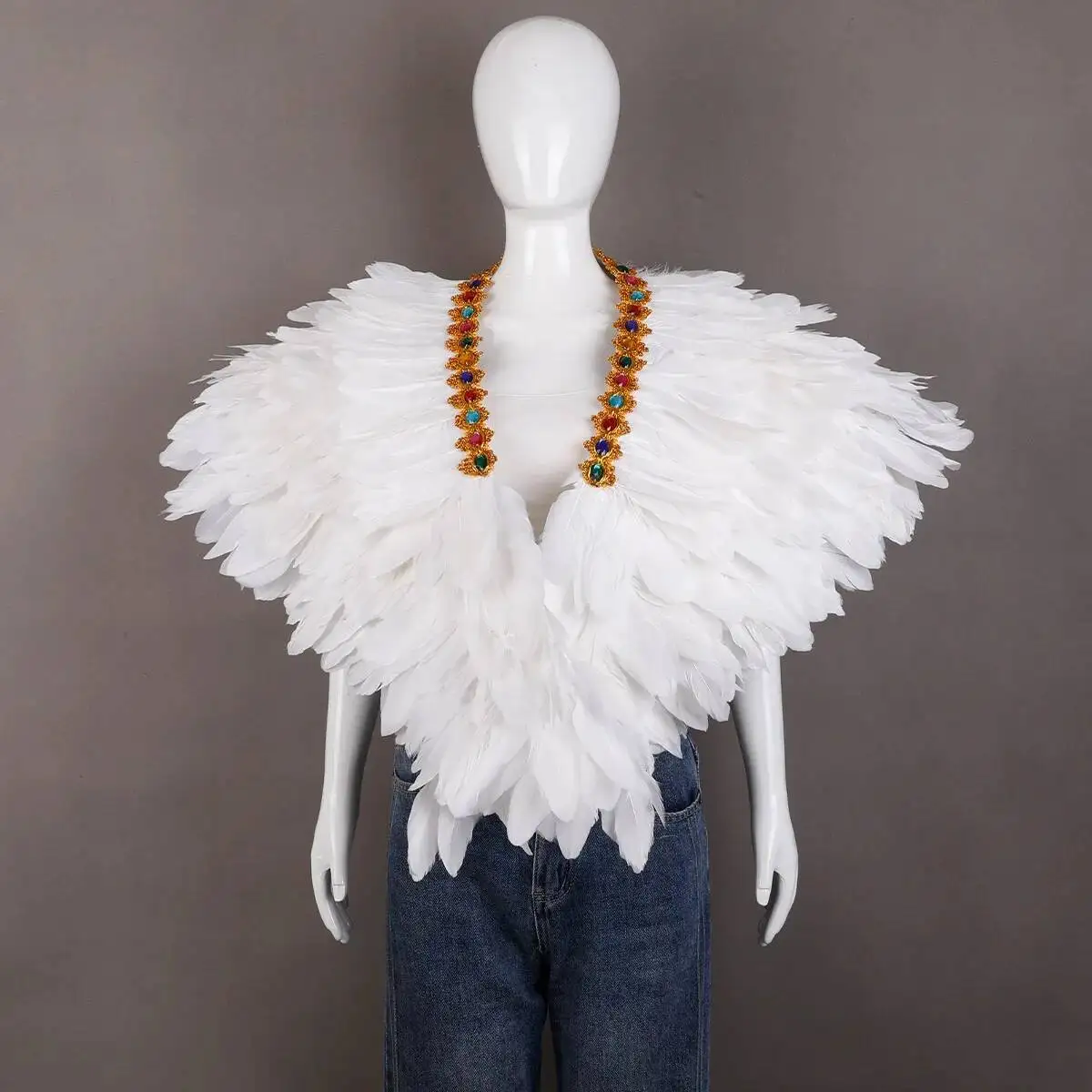 Karneval Maskerade Kostüm Zubehör Gefälschte Party Schal Cosplay Schal Frauen Halloween Feder Übergroße Tücher