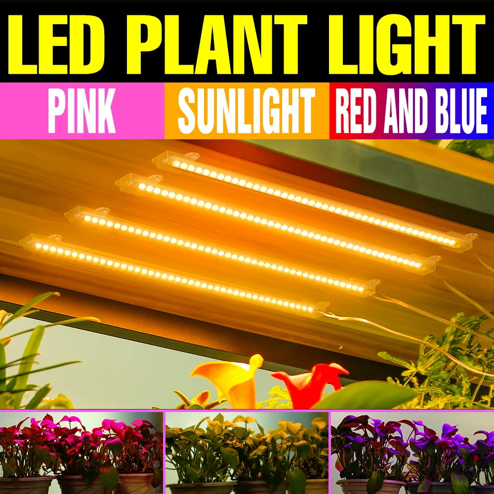 

LED Grow Light Full Spectrum Indoor Plant Lamp Potted Flowers Succulent Cultivation Fill Lighting With Timing Auto On/Off USB 5V