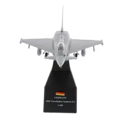 1:100 EF-2000 Eurofighter Typhoon Fighter Model & Display Stand Collection Gift EF 2000 Alloy Model Plane Mini Decorative Home