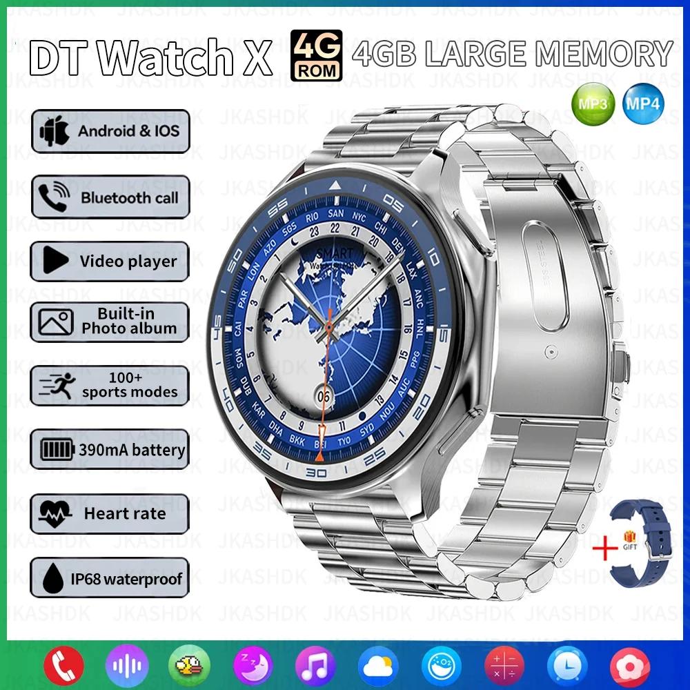 

2024 Smart Watch Men 4GB Memory Local MP3 Music Player Intelligent Recording Bluetooth Call Smartwatch Sports Health Detection