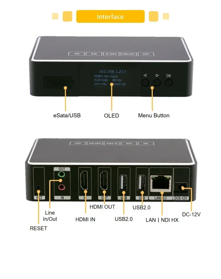 Imagem -05 - Link pi Enc1-v3 Codificador Hdmi Decodificador Ndi 4k 1080p Srt Rtsp Rtmp Http Hls H265 8gb Emmc Transmissão ao Vivo