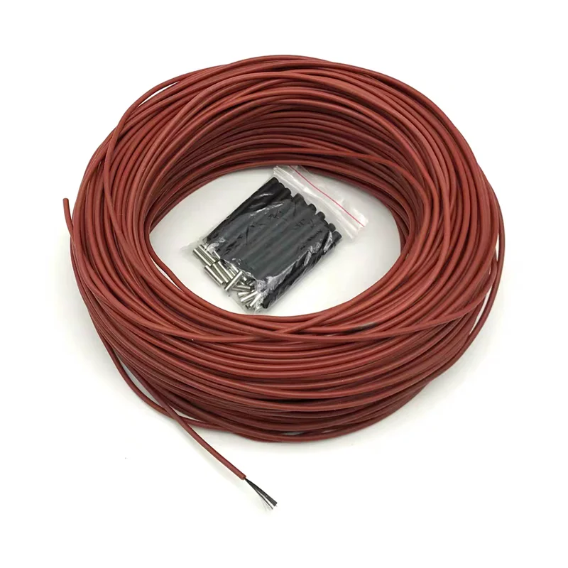 50/100/200M Infrared Warm Floor Cable 12K 33ohm/m Electric Carbon Heating Wire Coil 3.0mm Fiber Wire Floor Hotline Thicken