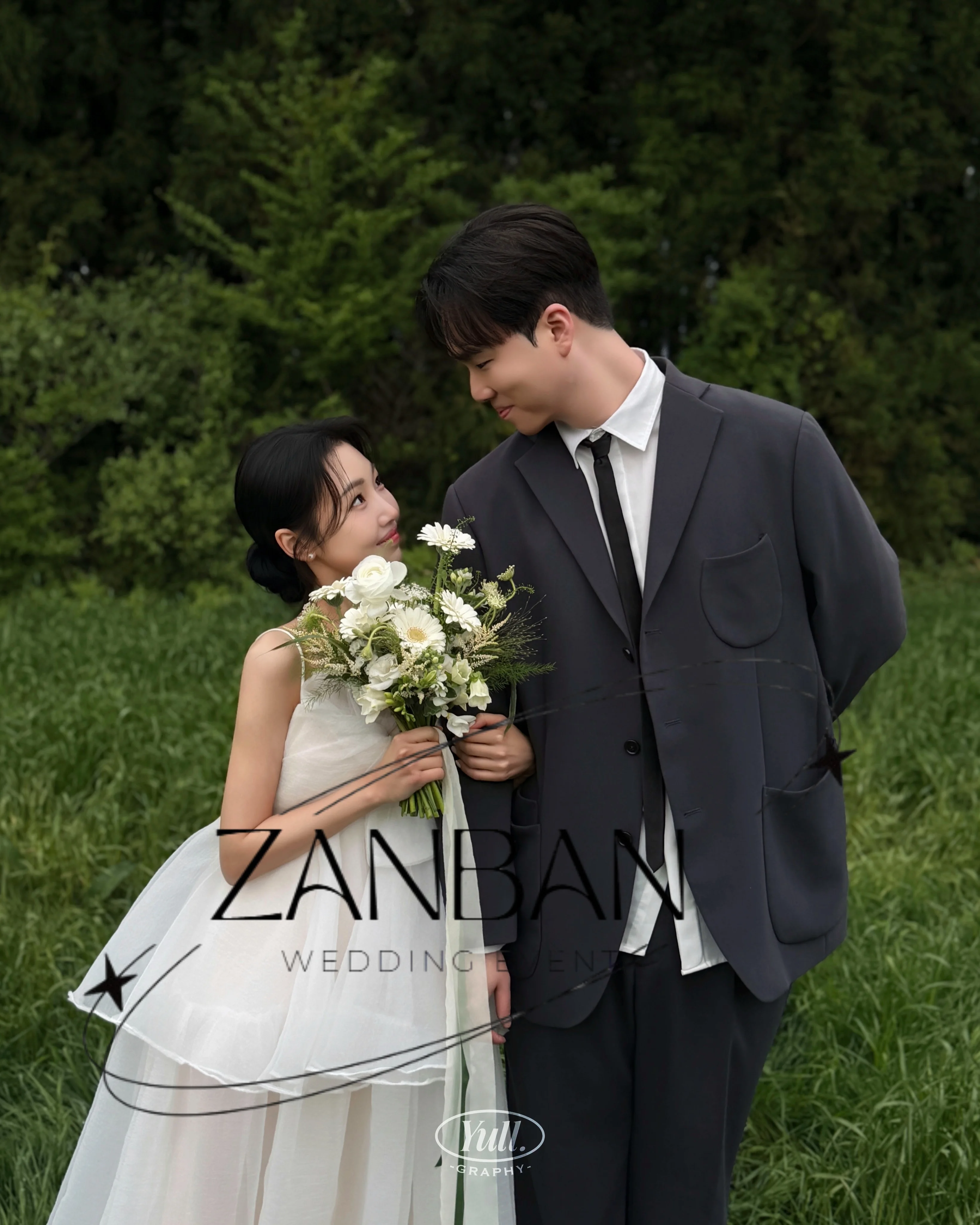 ZanBan Princess Organza A-Line New Wedding Dress Korea Photoshoot Spaghetti Strap Bridal Gown 웨딩드레스 Customized vestido de novia