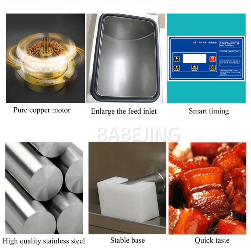 آلة تتبيلة اللحوم المكتبية المصنوعة من الفولاذ المقاوم للصدأ من BABEJING، خلاط مكنسة كهربائية من نوع الطبل، آلة تتبيلة الخروف