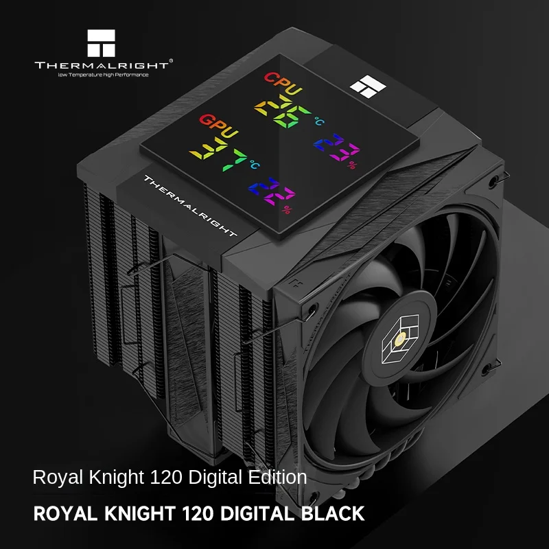 Thermalright Royal Knight 120 Digital Black Computer Case مشعاع تبريد الهواء مع محمل S-FDB