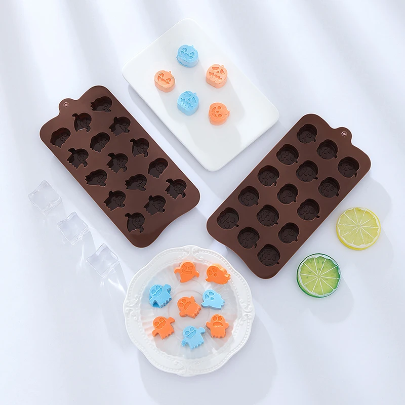 

Halloween Silicone Molds Ghost Pumpkin DIY Halloween Chocolate Candy Baking Mold Ice Cube Mold Cake Dessert Decoration