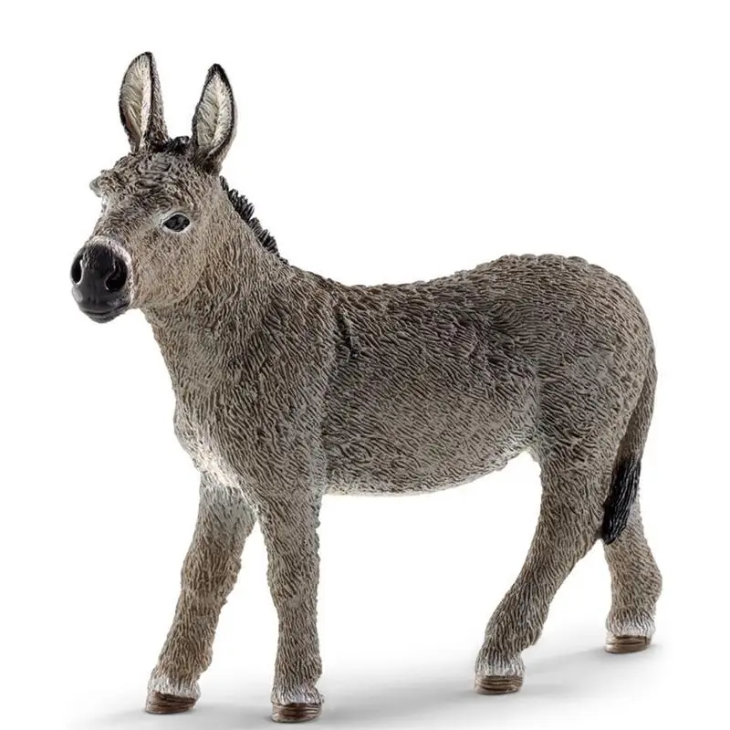 Donkey Statue 3.7in Realistic Individually Hand-Painted Donkey Model Farm Animals Toy Kids Ages 3 And Up Home Garden Statues