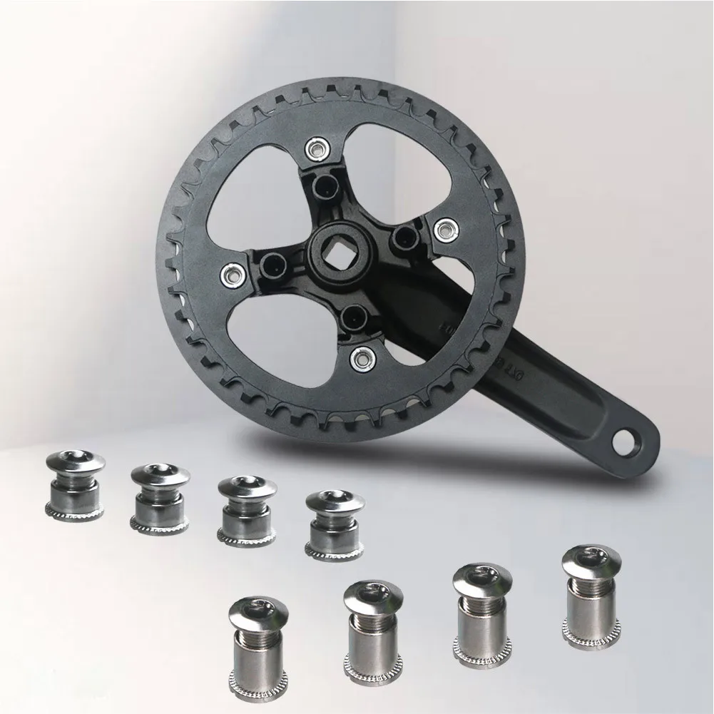 5pc Mountain Bikes Chainring Screws Stainless Steel Chainring Screws Single/Double/Triple Bolts Screws Bicycle Components Replac