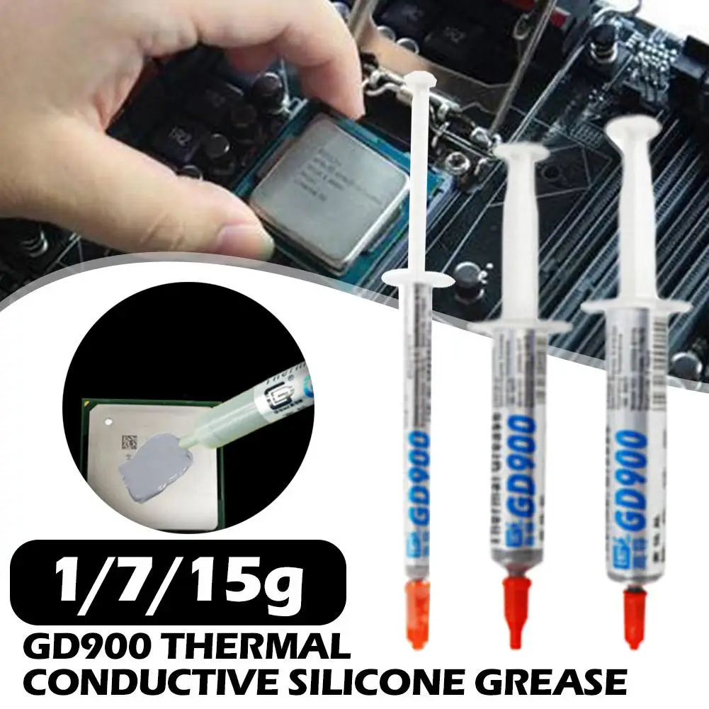 GD900 1/7/15g Needle Tube Installed Thermal Grease Suitable For CPU Processors Heatsink Plaster Water Cooling Radiator