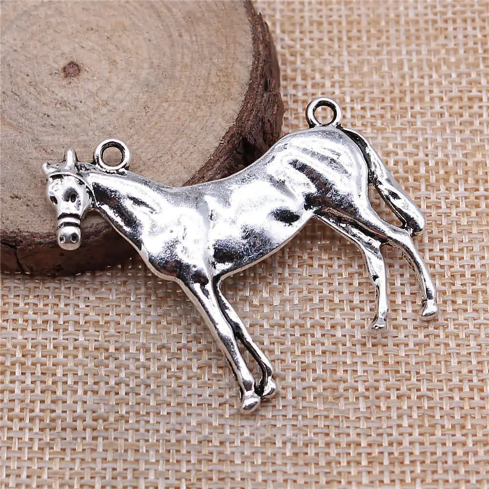 Findings Steed Horse Charms Jewelry For Men 41x41mm 2pcs