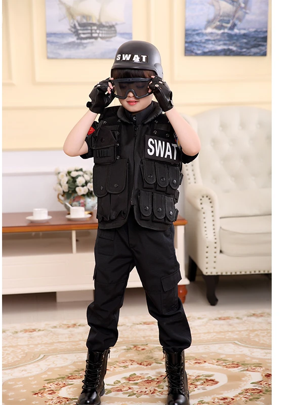 Kinder jagen militärische taktische Armee Weste Kinder Airsoft Ausrüstung Kampf Rüstung Uniform Junge Mädchen Swat Polizei Outdoor-Kostüm