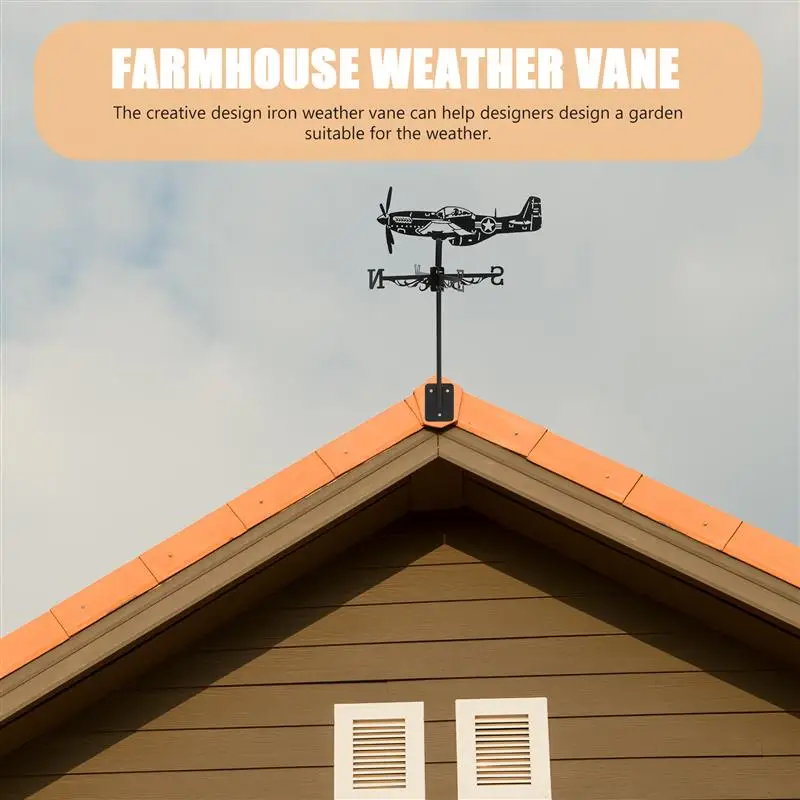 Yard Weather Vane Vanes capannoni Garden Weathervane Farmhouse Decor Patio Metal Direction Airplane