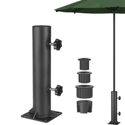 Parasol Holder Heavy Duty Umbrella Stand Metal Umbrella Mount Patio Umbrella Stand Base For Garden Picnic Deck Terrace