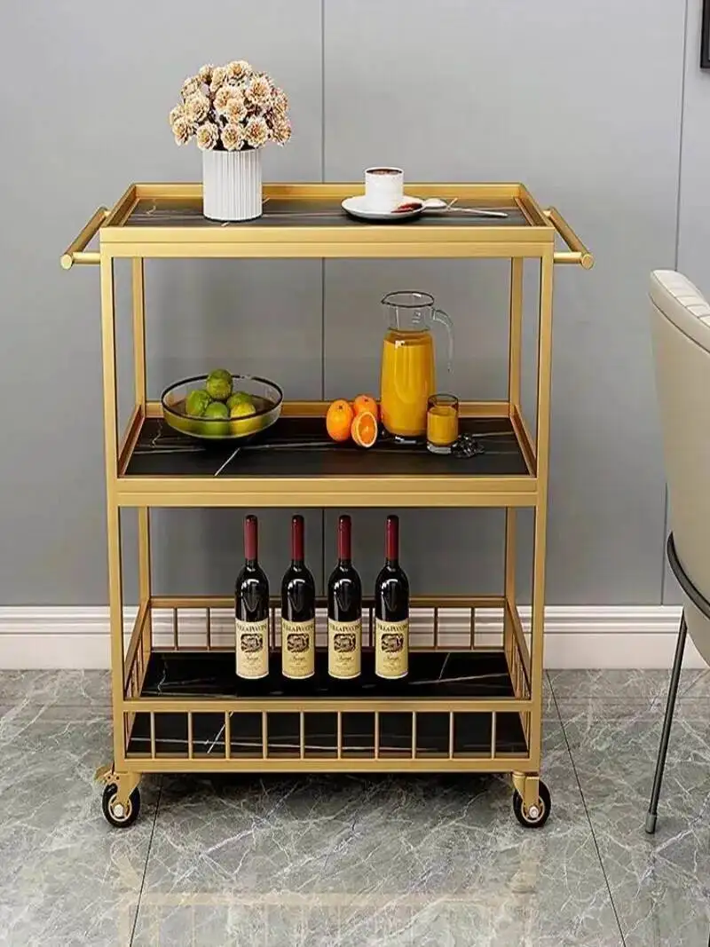 

Trolley Kitchen Dining Room Salon Hotel Luxury Multifunction with Wheels Salon Trolley Carrello Attrezzi Beauty Furniture HYST