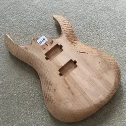 IB619  Genuine LAG 6 String Electric Guitar Body in Solid Mahogany Wood Custom Bridges 2 Humbucker Pickups Unfinished No Paints