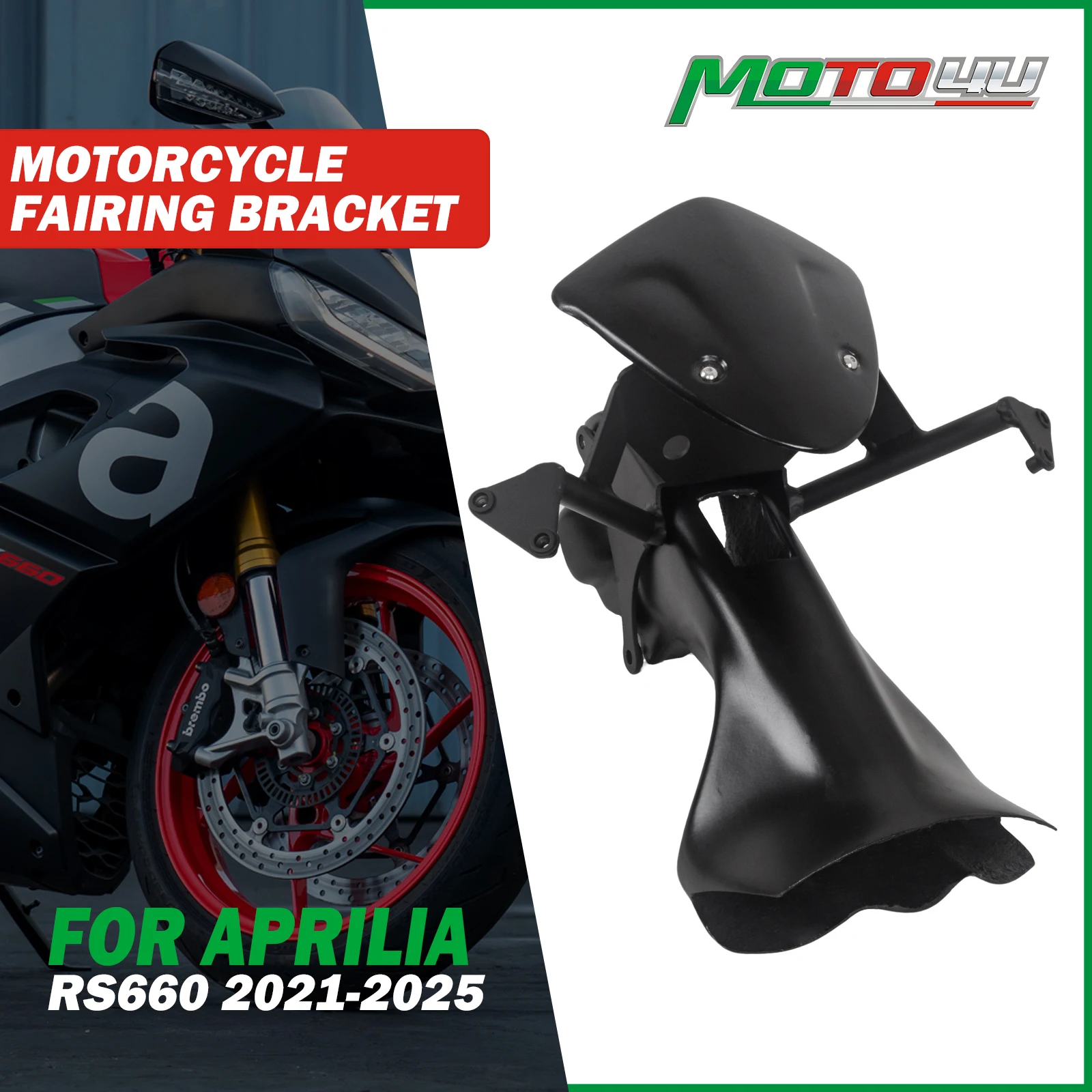 

For Aprilia RS660 2021 2022 2023 2024 25 Racing Aluminum Front Headlight Bracket Upper Stay Fairing Bracket GlassFiber Air Tube