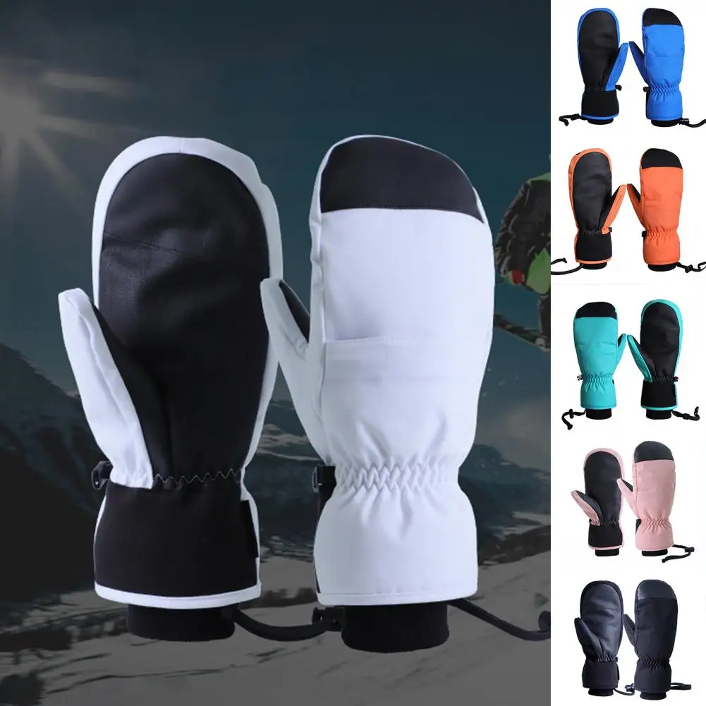 1 Pair Ski Gloves Windproof Conductive Waterproof Inner Five Fingers Winter Snowboarding Gloves Outdoor Sports