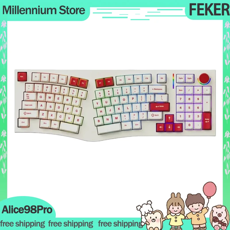 

Клавиатура FEKER Alice98Pro механическая, 3 режима, USB/2,4G/Bluetooth