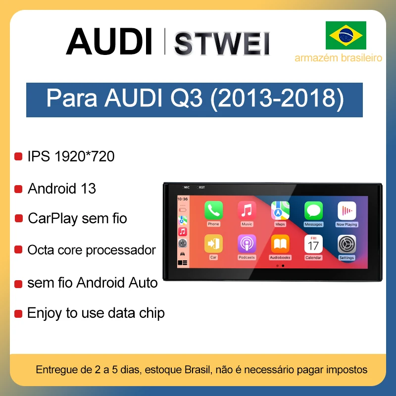 Preço de fábrica 10.25 "8 núcleo android13 sem fio carplay auto para 13-18 anos audi q3 jogador de carro multimídia tela de navegação gps Preço de fábrica 10.25