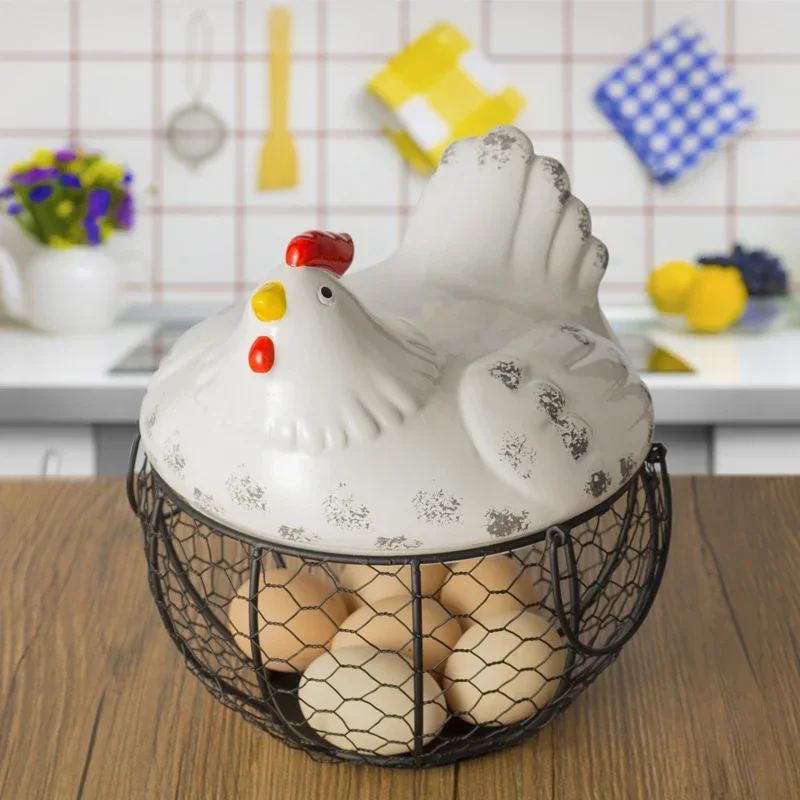 

Metal Basket for Storing Eggs, Suitable for Potato and Garlic Containers, Nordic Snack and Fruit Baskets, Kitchen Organizer