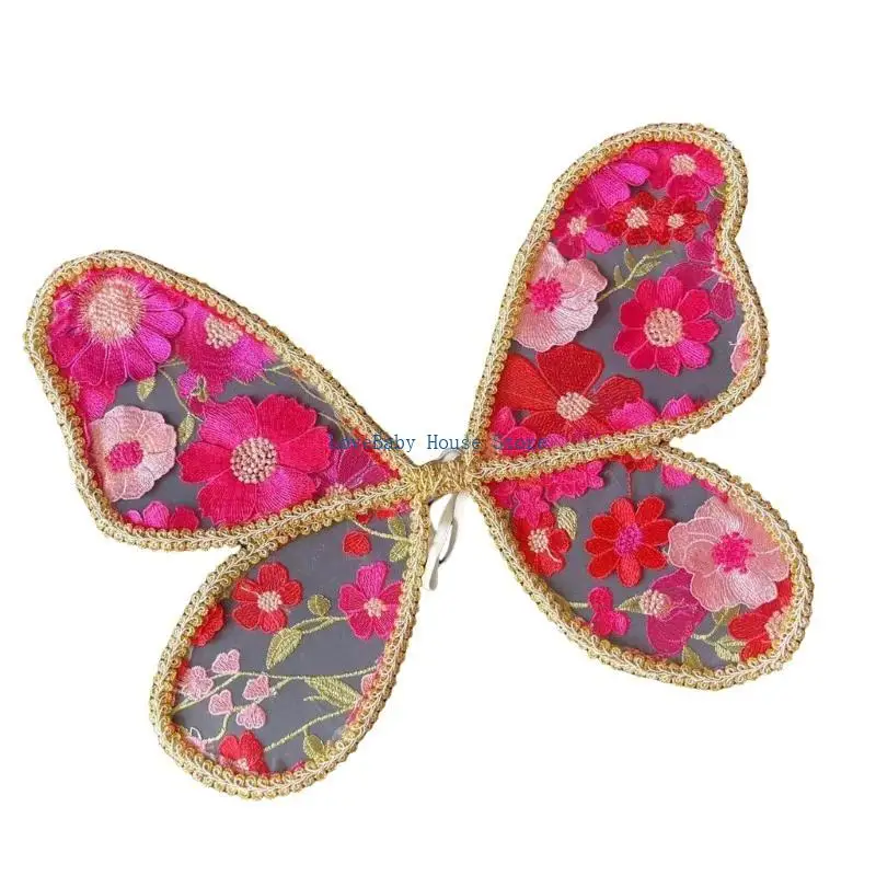 BX0D Fantasy Flower Wing البوليستر الجناح الدانتيل للأطفال تحت عنوان الحدث والتقاط الصور