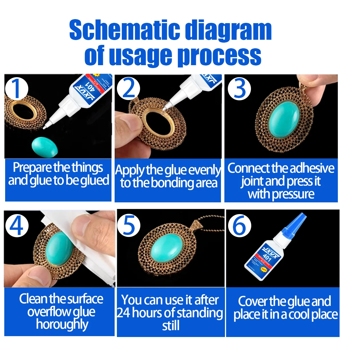 401 Handgefertigter DIY-Mehrzweck-Sekundenkleber Cyanacrylat-Klebstoff 20 g Sofortiger Schnellkleber Leder Gummi Holz Glas Metall Stärker Alle Verbindungen Extra starkes Klebewerkzeug Mit Spender.