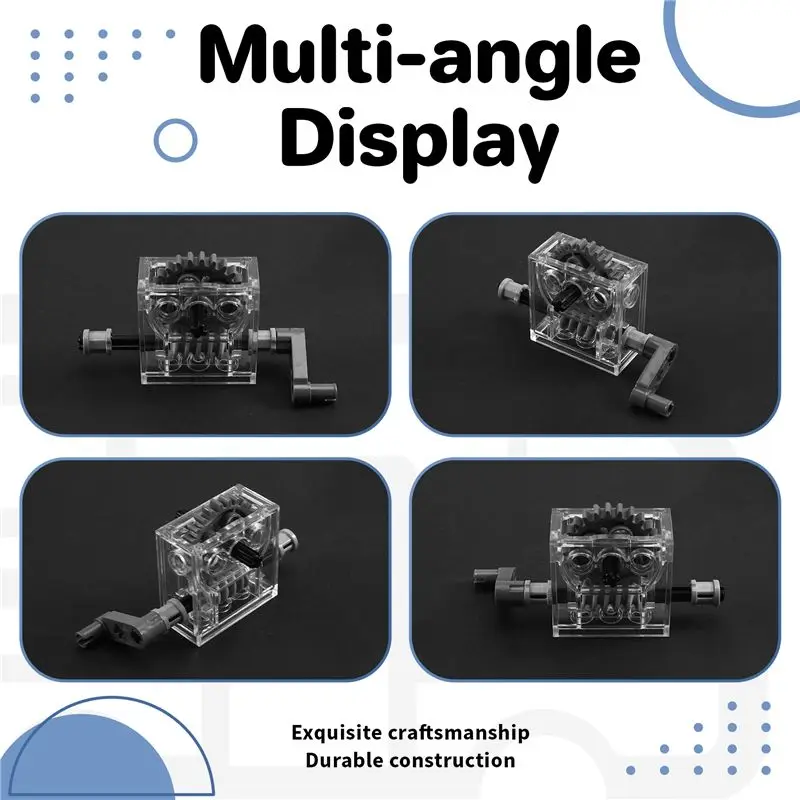 A42T-Compatible avec Lego Technic, réducteur de moteur à engrenages à vis sans fin, Kits d'assemblage de boîte de vitesses trans-transparente, 6 jeux Technic Trans-Clear