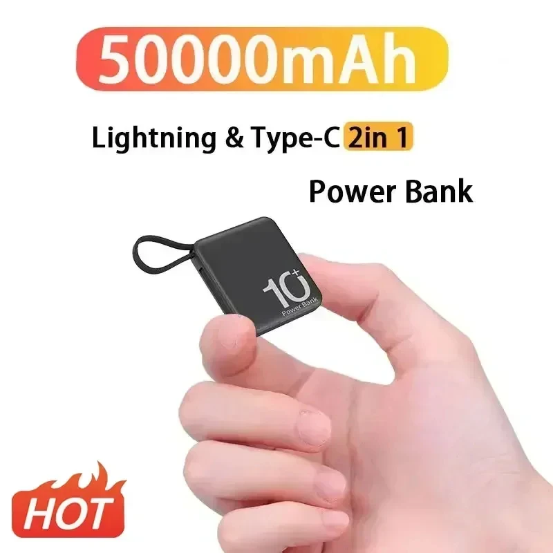 

50000mah Mini Power Bank Super Fast Chargr Portable External Battery Pack Powerbank Spare Batteries For Iphone 14 Xiaomi Samsung