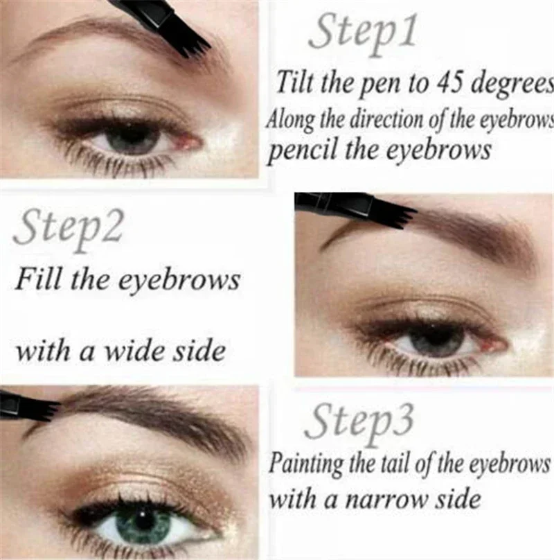 1 PC Microblading Tattoo Eyebrow Pencil Waterproof Fork Tip Eyebrow Liquid Eyebrow Pen Shades Eye Pencil Charm Makeup Cosmetics