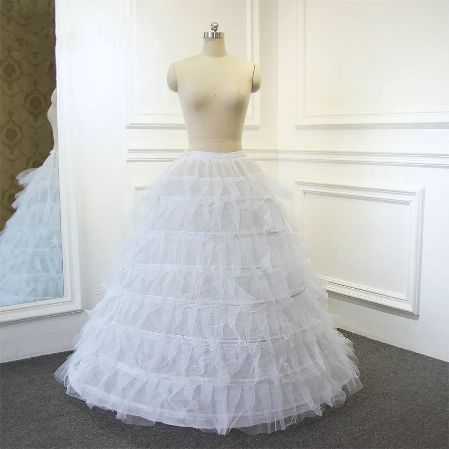 High Quality Petticoat 6 Rings 6 Layers Short Tulle For Ball Gown Wedding Dress Length 104cm