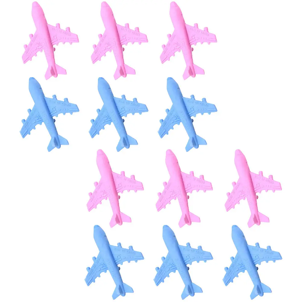12Pcs Colorful Plane Eraser Cute School Supplies Kids Compact Fun Erasers Drawing Tools Set Cute School Supplies