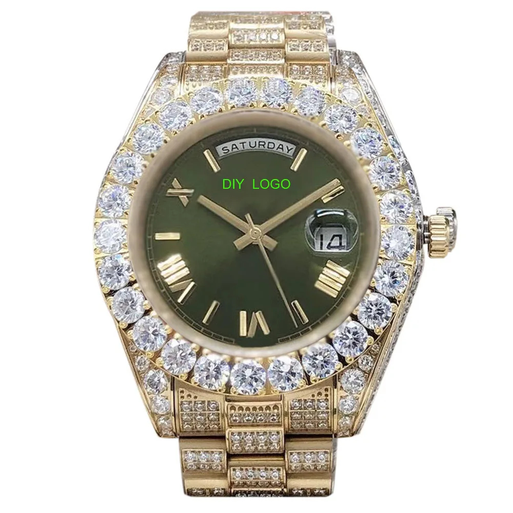 

Customized Logo43mm men's automatic watch, diamond watch with Roman numeral mechanical movement, men's gift