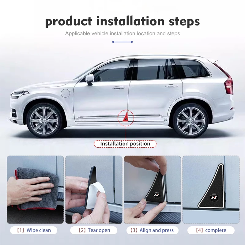 2pcs Car Door Corner Bumper Collision Anti-scratch Protector For Hyundai N Nline Tucson Kona Sonata Veloster i20 i30