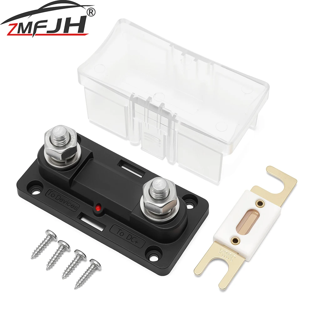 Auto Fuse Holder M8 M10 300A Fuse Holder Bolt-on Fuse Automotive Fuse Holders With Fuse Blade For Car Truck RV Accessories