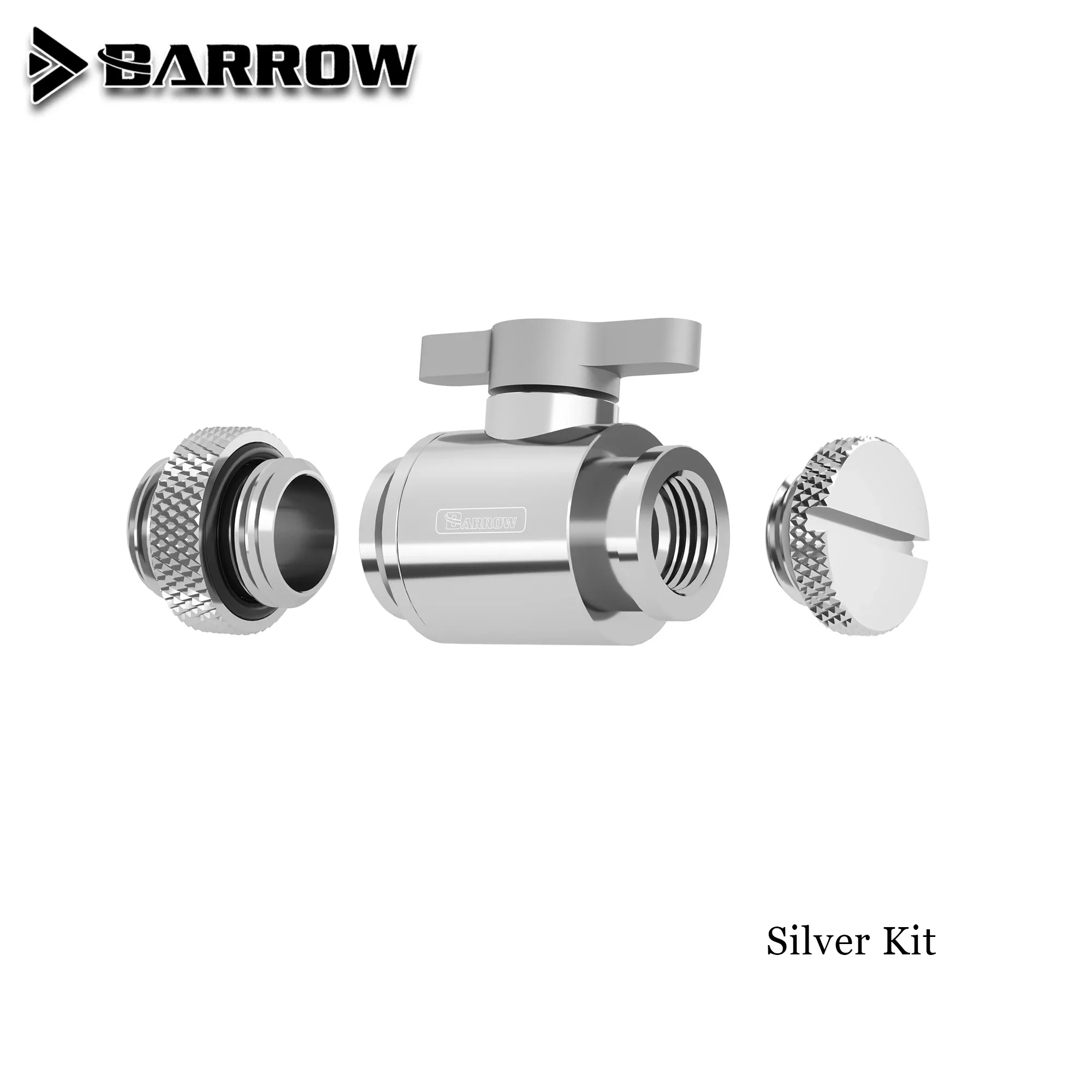 BARROW Water Valve Switch Kit Switch+Glug+Male to Male Fitting/Double Inner G1/4 Thread Double Female Water Cooler System