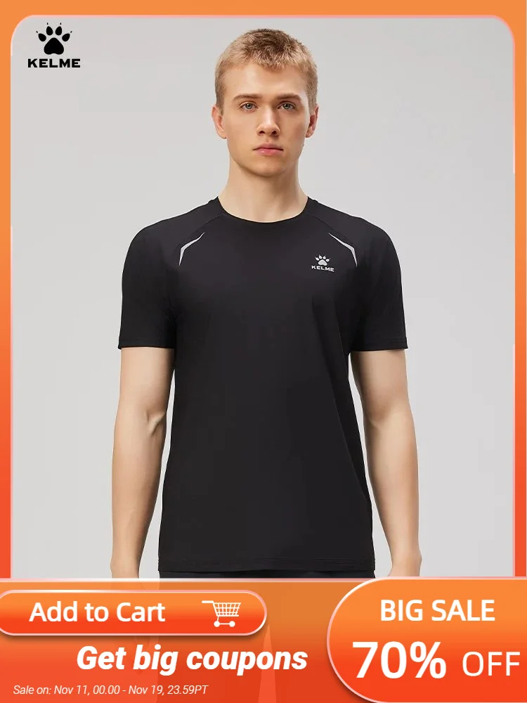 

Kelme Men's Sports Tops Quick-drying Fitness Clothes Outdoor Running Breathable Short-sleeved Basketball T-shirt
