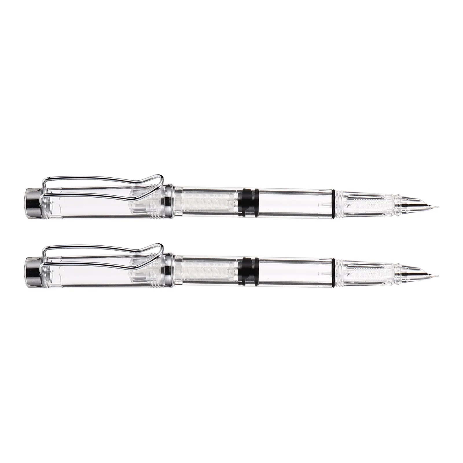 

2Pcs Ink Absorber Fountain Pen Transparent Body Smooth Writing Calligraphy Practice Pen Student Office School Stationery