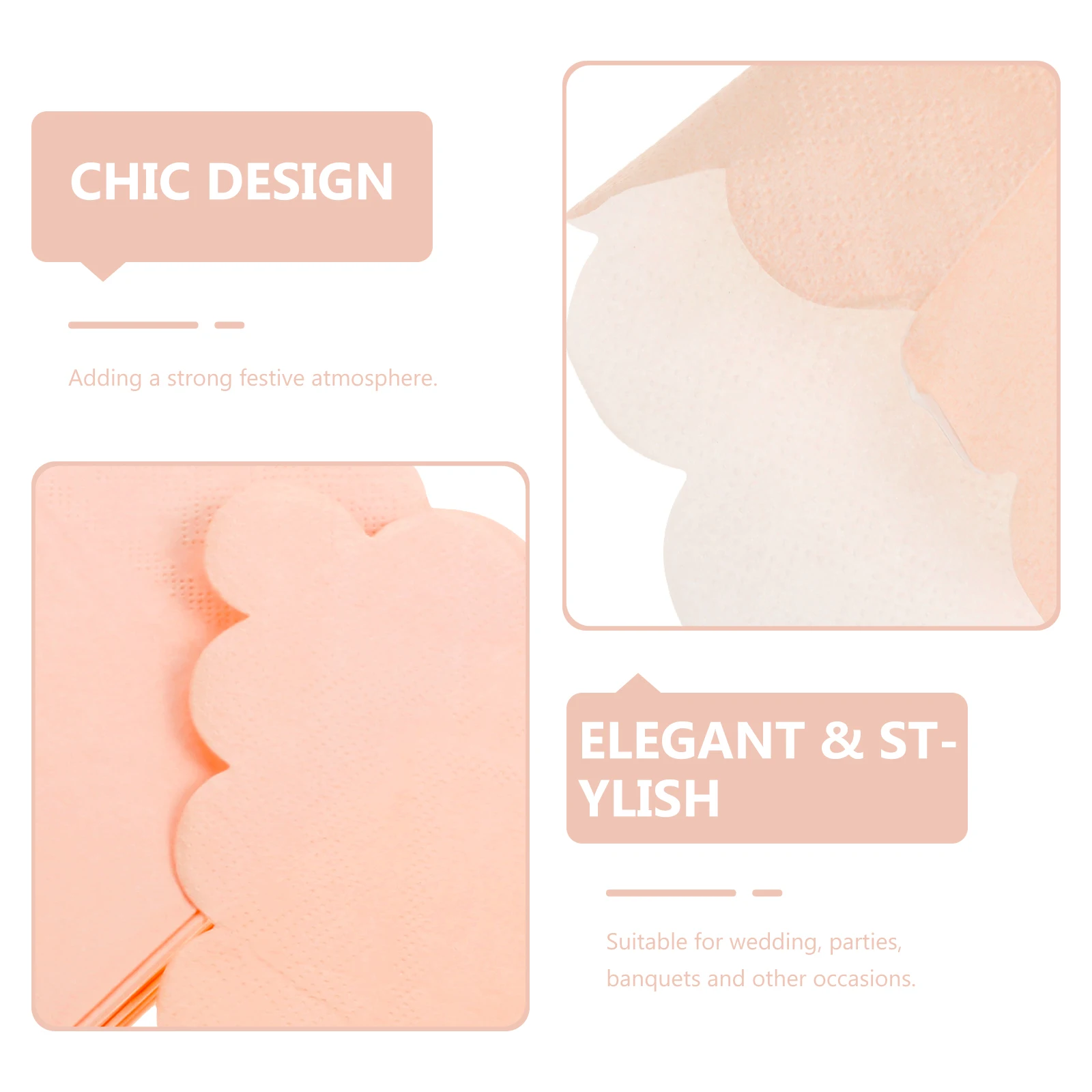 

Scalloped Edge Paper Napkins Disposable Tabletop Supplies For Party Wedding Banquet Festival Serviettes Household Dinner