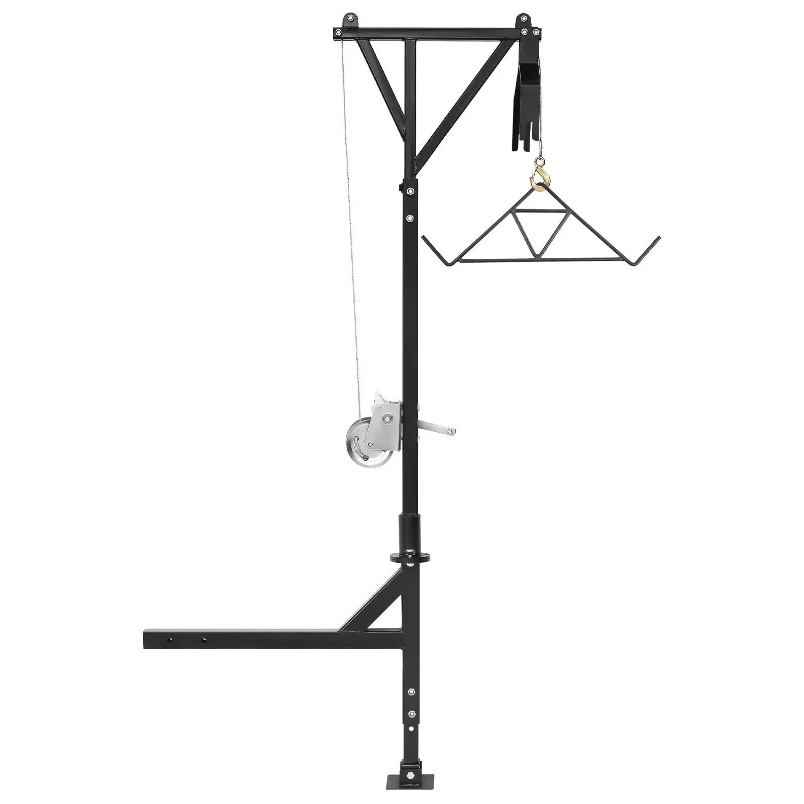 

Hitch Mounted Deer Hoist Hitch Game Hoist 600lbs Winch Swivel with Gambrel