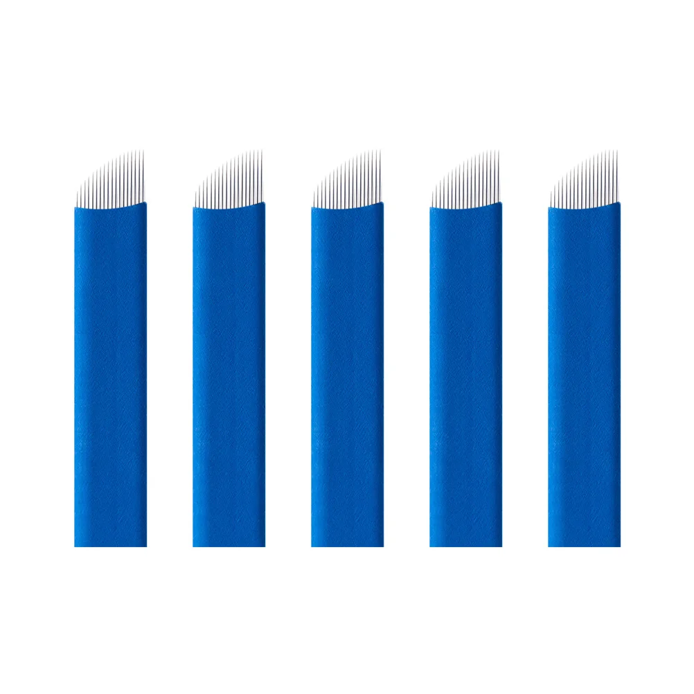 30 قطعة إبر Microblading شفرات يدوية احترافية محمولة للوشم يمكن التخلص منها مستلزمات الحاجب من الفولاذ المقاوم للصدأ مادة Pp